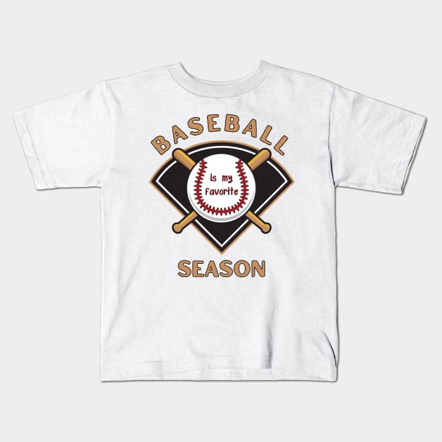 Swing Season: Baseball Bat Design Kids T-Shirt by Toonstruction